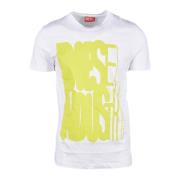 Katoenen T-shirt Diesel , White , Heren