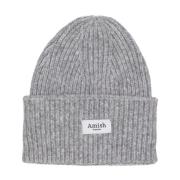 Grijze Elastische Beanie Hoed Amish , Gray , Unisex