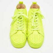 Pre-owned Leather sneakers Christian Louboutin Pre-owned , Green , Her...