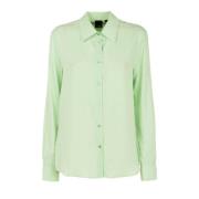 Damesoverhemd Jacquard Logo Pinko , Green , Dames