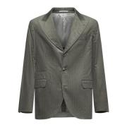 Groene Corduroy Peak Lapel Blazer Brunello Cucinelli , Green , Heren