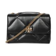 Zwarte Gewatteerde Leren Schoudertas Tory Burch , Black , Dames