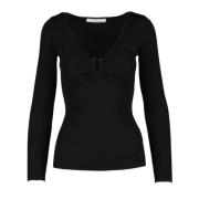 Stijlvolle Viscose Mix Spandex Top Guess , Black , Dames