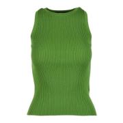 Gebreide tanktop met viscosemix Max Mara Weekend , Green , Dames