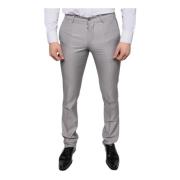 Lichtgrijze Wollen Blend Pantalon Dolce & Gabbana , Gray , Heren