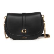 Middelgrote tas met klepsluiting Guess , Black , Dames