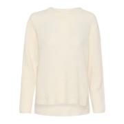 Zachte Gebreide Trui O-Hals Stijl Karen by Simonsen , Beige , Dames