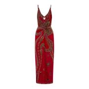 Jurk met Twist Front en Spaghettibandjes - Cobra Kus Camilla , Red , D...