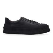 Lage Lambsleren Sneakers Jil Sander , Black , Heren