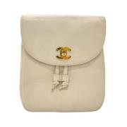 Pre-owned Leather chanel-bags Chanel Vintage , Beige , Dames