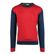 Gebreide trui met viscose-wolmix U.s. Polo Assn. , Red , Heren