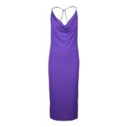 Elegante Jurk Acetaat Mix Patrizia Pepe , Purple , Dames