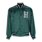 Groene Satijnen Baseballjas HUF , Green , Heren