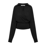 Zwarte Gekruiste V-hals Shirt Philosophy di Lorenzo Serafini , Black ,...