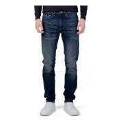 Blauwe Versleten Effect Jeans GAS , Blue , Heren