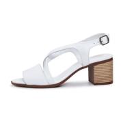 Casual Blokhak Sandalen - Wit Cesare Gaspari , White , Dames