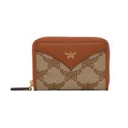 Hemel Portemonnee met Rondomrits in Lauretos Jacquard MCM , Beige , Da...