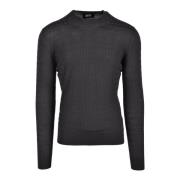 Merino Wol Gebreide Top Alpha Studio , Gray , Heren