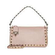 Rockstud Kleine Handtas in Blush Pink Valentino Garavani , Brown , Dam...