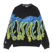 Zwarte Lichtgewicht Crewneck Sweatshirt met Octopus Logo Octopus , Mul...