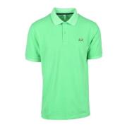 Katoen Elastaan Polo Shirt Sun68 , Green , Heren