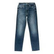 Slim Fit Denim Enkel Jeans 7 For All Mankind , Blue , Heren