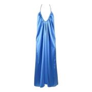 Elegante Damesjurk Polyester Elastaan Actualee , Blue , Dames