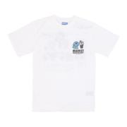 Grafische Print Ronde Hals Tee Market , White , Heren