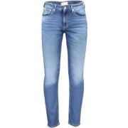 Blauwe Katoenen Slim Taper Jeans Calvin Klein , Blue , Heren