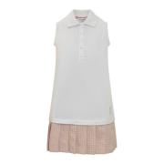 Geplooide Polo Jurk Thom Browne , White , Dames