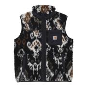 Zwarte Jacquard Mouwloze Vest Voering Carhartt Wip , Black , Heren