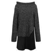 Wollen mix trui jurk Pinko , Gray , Dames