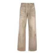 Wijde beige denim jeans Balmain , Beige , Heren