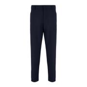 Blauwe Broek met Elastische Tailleband Emporio Armani , Blue , Heren