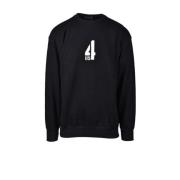 Zwarte Katoenen Sweatshirt met Subtiel Patroon Paciotti , Black , Here...