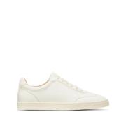 Logo Print Sneakers Wit Kalfsleer Brunello Cucinelli , White , Heren