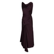 Gedrapeerd Asymmetrische Jurk Victoria Beckham , Purple , Dames