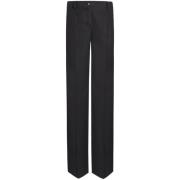 Grijze Wol Flare Broek Dolce & Gabbana , Gray , Dames