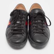 Pre-owned Leather sneakers Gucci Vintage , Black , Heren