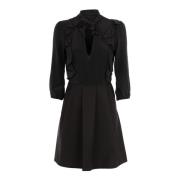 Korte jurk met V-hals voor vrouwen Patrizia Pepe , Black , Dames