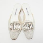 Pre-owned Lace heels Manolo Blahnik Pre-owned , White , Dames