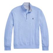 Gemengd katoen half-zip gebreid Ralph Lauren , Blue , Heren