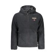 Zwarte Hoodie met Rits Napapijri , Black , Heren