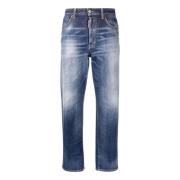 Dames Straight Leg Denim Jeans Dsquared2 , Blue , Dames