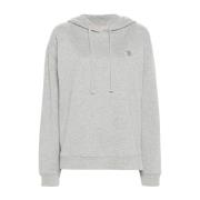 Grijze Katoenen Hoodie met Logo Twinset , Gray , Dames