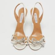 Pre-owned Satin sandals Aquazzura Pre-owned , White , Dames