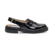 Zwarte Leren Loafers met Geperforeerde Details Thom Browne , Black , D...