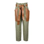 Dames Groene / Bruine Broek Twinset , Green , Dames