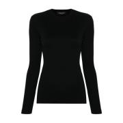 Zwarte katoenen trui met lurex details Fabiana Filippi , Black , Dames