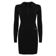 Zwarte wolmix polojurk Pinko , Black , Dames